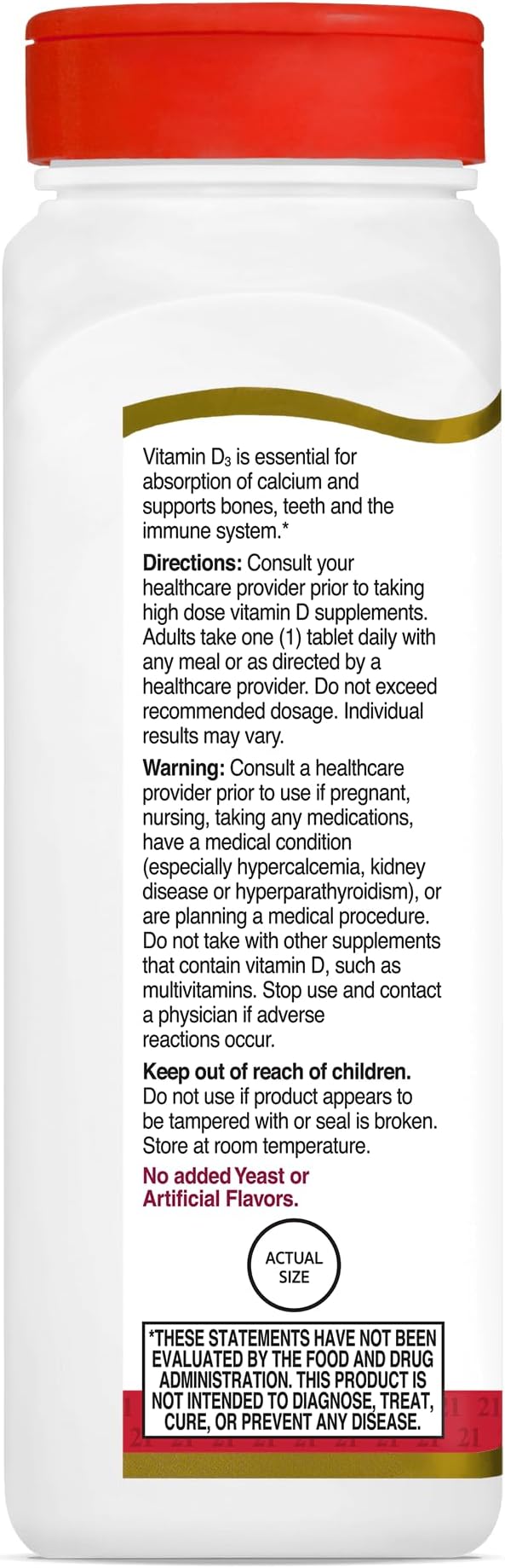 21st Century D 5000 IU Tablets 360 Count (Pack of 2)