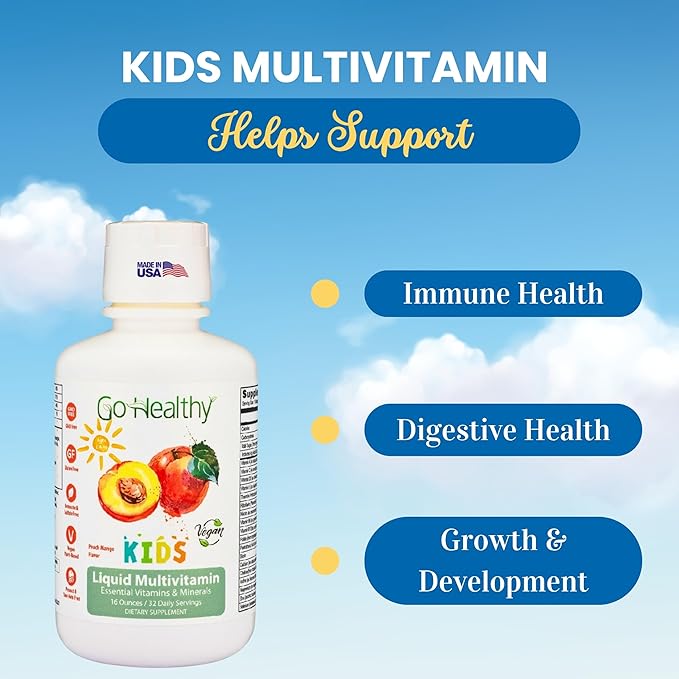 Go Healthy Multivitamin for Kids Toddlers (1 Bottle) and Multivitamin for Women Men and Teens (1 Bottle) Vegan Bundle