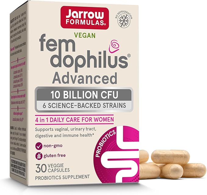 Jarrow Formulas Fem-Dophilus Probiotics 1 Billion CFU with 2 Clinically Effective Strains &amp Fem-Dophilus Advanced Probiotics 10 Billion CFU