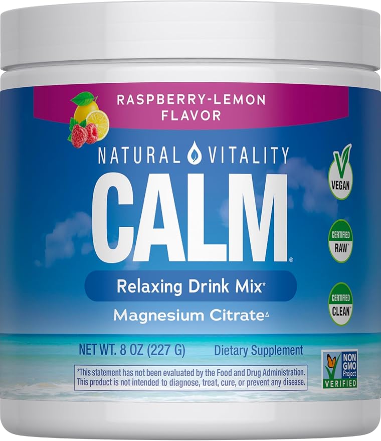 NATURAL VITALITY Raspberry Lemon Calm Magnesium Drink Mix 8 OZ