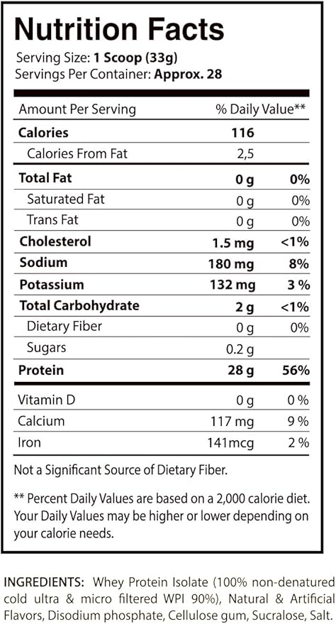 Iso Fuzion 100% Whey Isolate 28g Non Denatured Protein Powder Salted Caramel Flavor 2lb