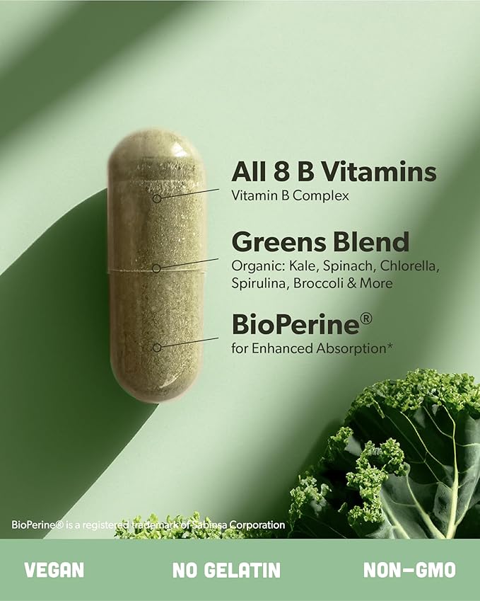 Vegan Omega 3 180 Softgels &amp Vegan Vitamin B Complex Bundle - Plant-Based DHA &amp EPA Fatty Acids Essential B Vitamins with Whole Food Blend B1 B2 B3 B5 B6 B7 Folate