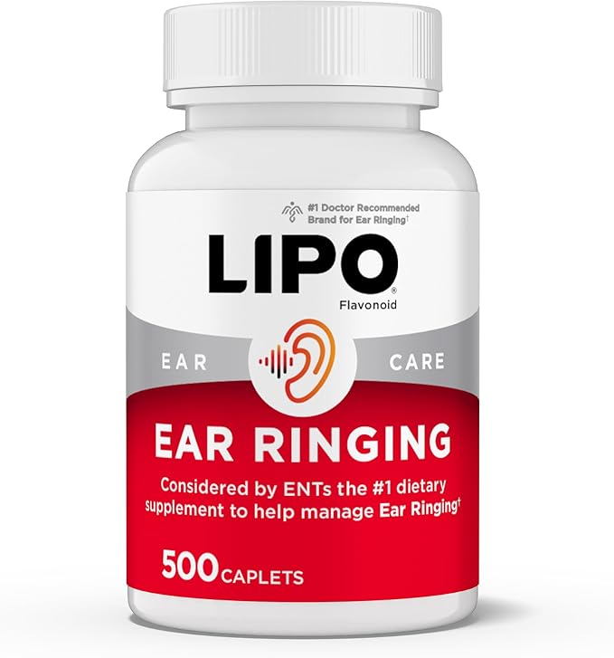 Lipo Flavonoid Ear Ringing - Doctor-Recommended for Ringing Ears – Clinically Proven Lemon Bioflavonoid Complex with Vitamins C B1 B2 B6 B12 &amp Calcium - 500 Caplets