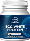 MRM Nutrition Egg White Protein - Sugar Free Vanilla Flavored Powder 23g Fat-Free Protein with Digestive Enzymes Free of Dairy Gluten and Soy High Biological Value - 20 Servings