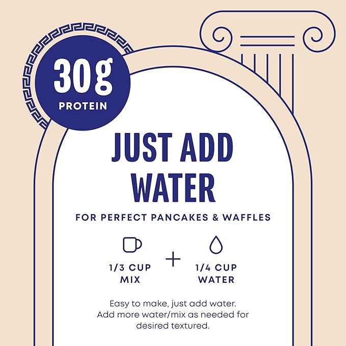 Protein Pancake Mix &amp Protein Waffle Mix by Phoros Nutrition 30g of Protein Low Carb High Protein Keto-Friendly Whey Protein Whole Grain Oats Whole Wheat Pancakes Just Add Water (Cinnamon)