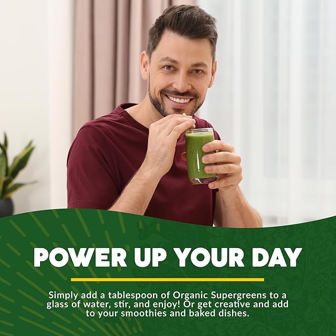 Paleovalley Organic Supergreens - Organic Greens Powder Superfood for Immune Support - Paleo Green Powder Blend - 28 Servings - 23 Superfoods - Gluten Free No Cereal Grasses Soy or Grain