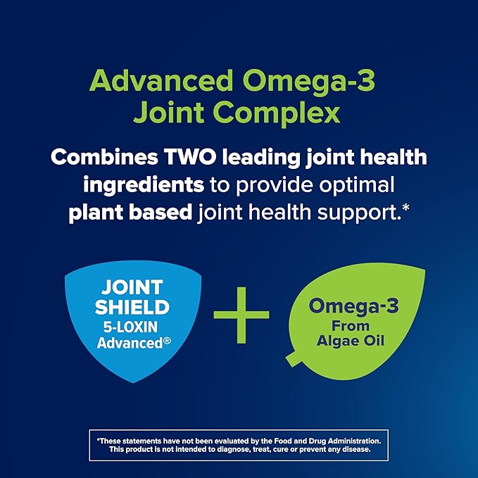 Osteo Bi-Flex Advanced Omega-3 Joint Complex Plant-Based Algae Oil Joint Support Supplement 80 Count Softgels