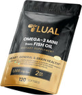 Omega-3 Mini from Fish Oil 1000mg Softgels. Small Burpless Capsules with EPA &amp DHA Lemon Flavor Non-GMO 120 Count