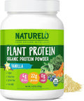 NATURELO Plant Protein Powder Vanilla 22g Protein - Non-GMO Vegan No Gluten Dairy or Soy - No Artificial Flavors Synthetic Coloring Preservatives or Additives - 20 Servings