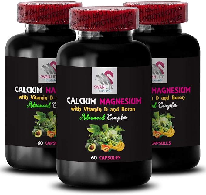 Calcium Magnesium Supplement - Women’s Pills Boron Calcium Powder Magnesium Blend Phosphorus Combo Vitamin D Formula D3 Vitamins Magnesium with D 2Bot