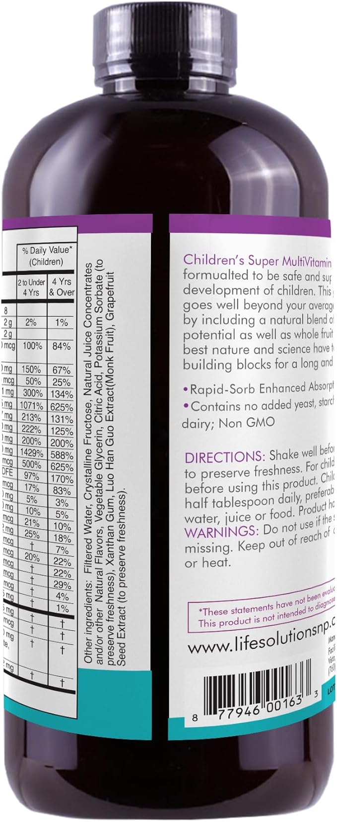 Children's Super MultiVitamins and Minerals | Professionally Formulated | Completely Natural | Liquid Dietary Supplement | 32 oz