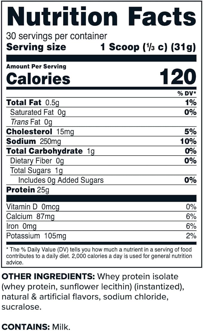 Primaforce Whey Protein Isolate Powder (Vanilla 2 lbs) - Non-GMO Gluten Free