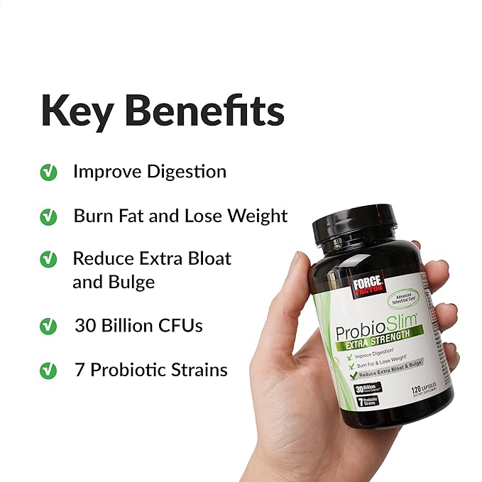 Force Factor ProbioSlim Apple Cider Vinegar Gummies with Organic LactoSpore Probiotics &amp ProbioSlim Extra Strength Probiotic Supplement for Women and Men with 30 Billion CFUs