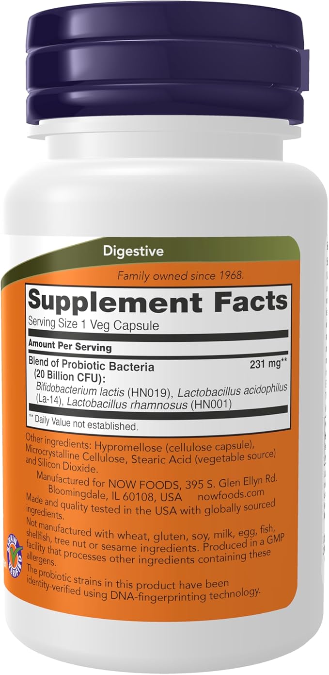NOW Foods Supplements Women's Probiotic 20 Billion Specially Formulated using Three Clinically Tested Probiotic Strains 50 Veg Capsules