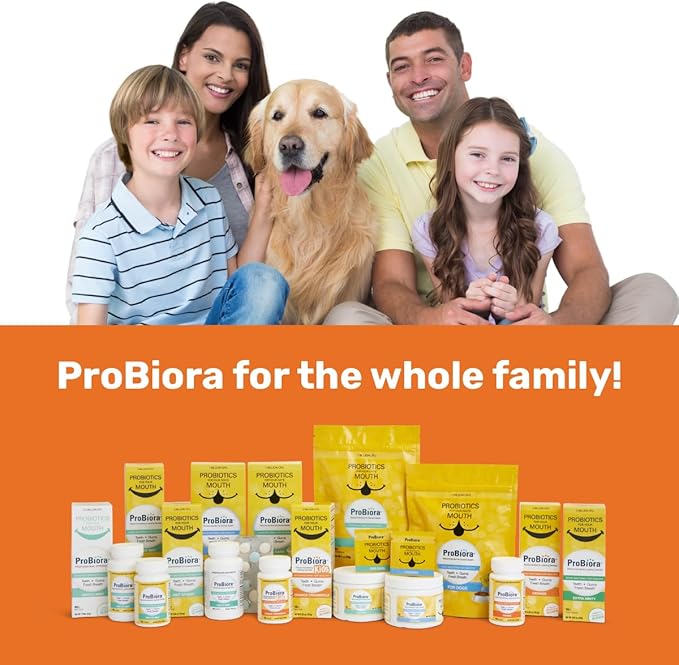 ProBiora Oral-Care Chewable Probiotic Tablets | Probiotic Supplement for Women &amp Men | Healthier Teeth &amp Gums | Fresher Breath | Whiter Teeth | Better Overall Health | 30 Count | Orange