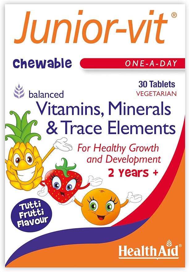 Health Aid Junior-vit - Chewable (Tutti-fruity Flavour) (Age 2 plus) - Blister Pack 30 Tablets