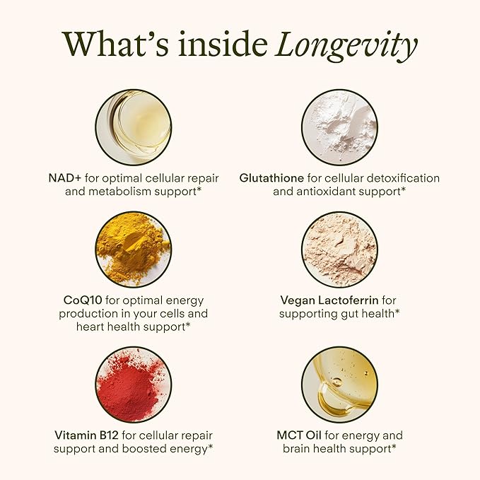Longevity – Liposomal NAD+ Glutathione Supplement w/Liquid NAD+ CoQ10 B12 MCT &amp Avocado Oil – Cellular Health Energy Brain Gut &amp Heart Support* – Strawberry Lime – 30 Pouches