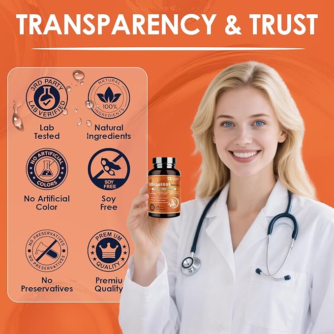 NATURE TARGET Ubiquinol CoQ10 300mg softgels with PQQ &amp Turmeric High Absorption Coenzyme Q10 Supplement with ALA &amp Black Pepper Antioxidant for Heart &amp Brain Health Energy Production