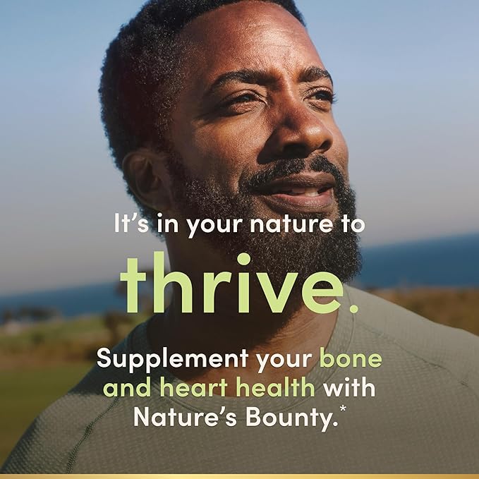 Nature’s Bounty Vitamin D3 K2 Supplement 4000 IU Vitamin D3 plus 100 mcg of Vitamin K Supplements for Adults for Heart &amp Bone Health Support 60 Day Supply 60 Vegetarian Capsules