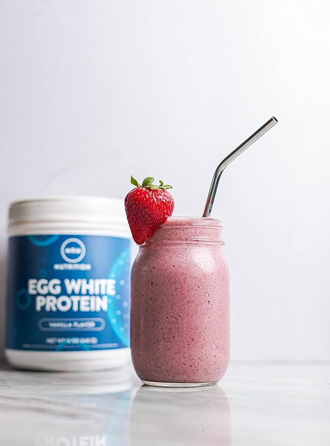 MRM Nutrition Egg White Protein - Sugar Free Vanilla Flavored Powder 23g Fat-Free Protein with Digestive Enzymes Free of Dairy Gluten and Soy High Biological Value - 10 Servings