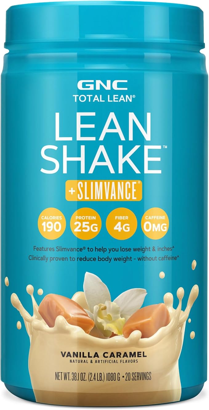 GNC Total Lean Lean Shake + Slimvance Caffeine Free - Vanilla Caramel (20 Servings)