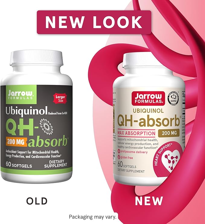 Jarrow Formulas QH-Absorb 200 mg - High Absorption Co-Q10 - Active Antioxidant Form &amp MagMind Brain Health with Magtein (Magnesium L-Threonate) Dietary Supplement
