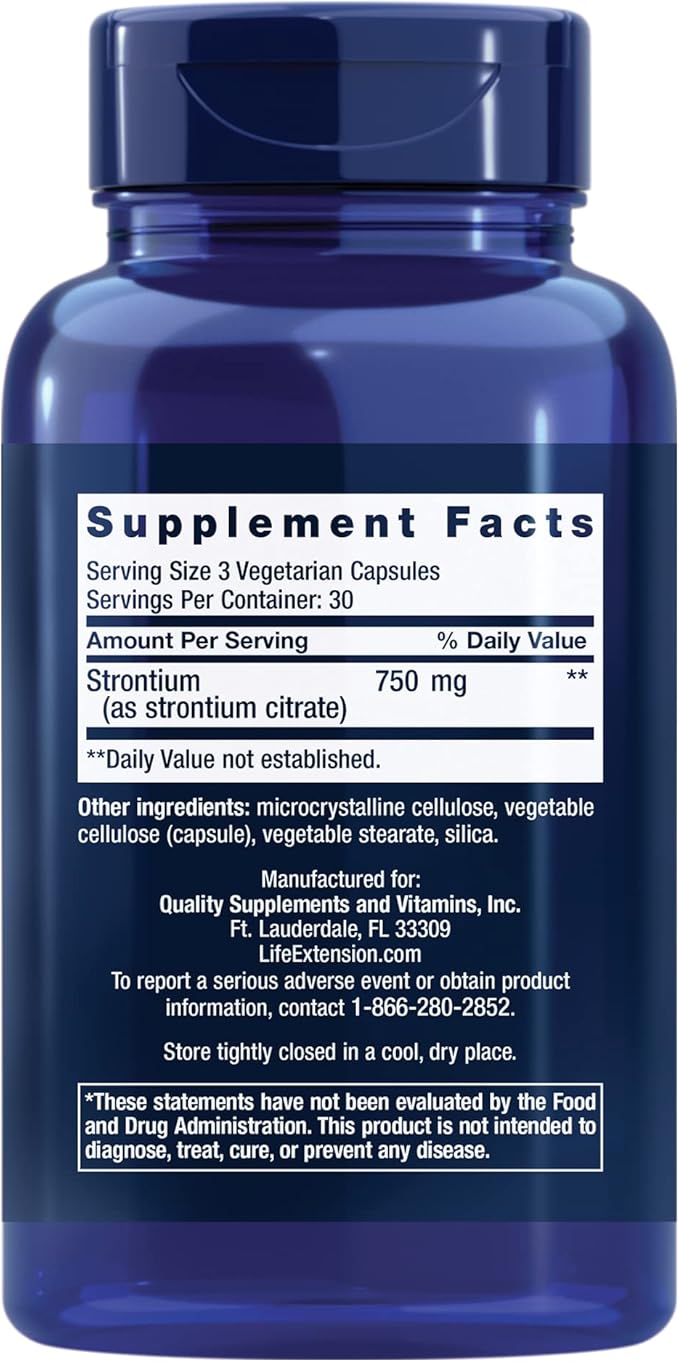 Life Extension Bone Restore + Vitamin K2 Vitamins &amp Minerals Maintain Bone Health &amp Strength &amp Strontium Caps 750 mg - Bone Health Supplement