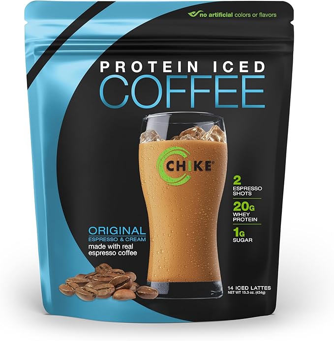 Chike High Protein Iced Coffee Sampler Pack and Original Bundle 20 G Protein 2 Shots Espresso 1 G Sugar Keto Friendly and Gluten Free 14 Serving Bag and 6 Sample Packets 20 Servings