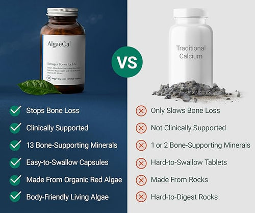 ALGAECAL Bundle - Vitamin D3 Complete (1000 IU) + K2 VIT E VIT A Basic Plant-Based Calcium for Bone Support