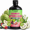 Soursop Bitters Liquid – Herbal Detox Formula with Soursop Ginger Turmeric &amp Black Seed Mixed Berry Flavor – Supports Digestive Balance &amp Immune Wellness – 16 fl oz