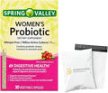 Probiotics for Women Capsules Dietary Supplement 1 Billion CFUs - Digestive Health by Spring Valley 30 Capsules (Pack of 1) - Set by Basket Goods