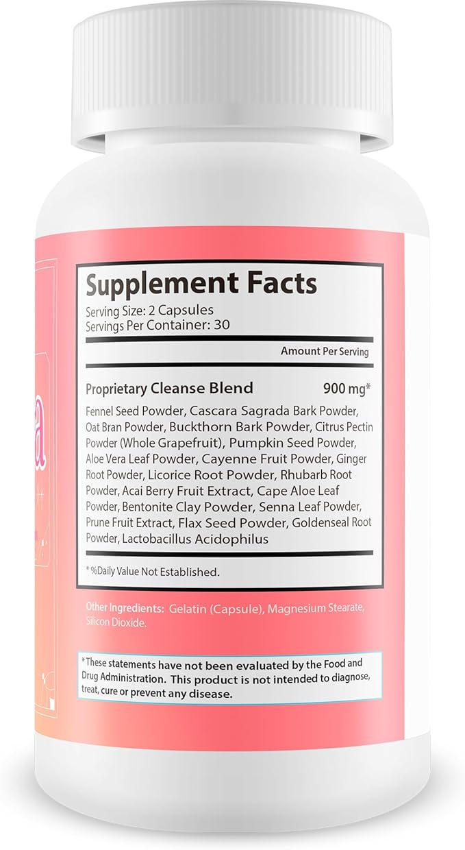 Pink Tea Trick Colon Cleanse - Our Best Gut Bloat Reducing Colon Cleanse Supplement - Slim Gut &amp Flush Out Waste &amp Toxins With This Detox Cleanse Probiotic - Natural Cleanse Detox - Pink Power