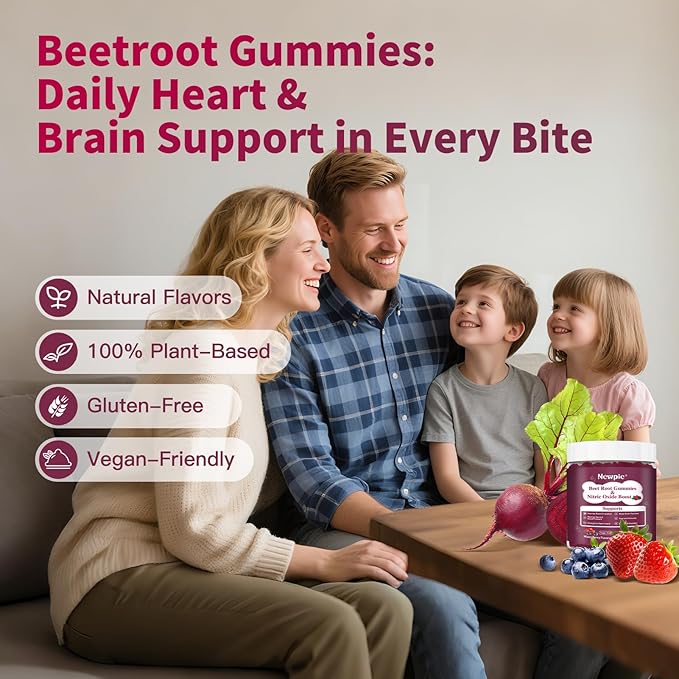 Beet Root GummiesSuper Nitric Oxide Beets SupplementGrape Seed&ampBlack Pepper ExtractVitamin C &amp B12Supports Blood Pressure&ampEnergyMixed Berry20:1 Beetroot120 Beet Chews