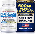Neuropathy Nerve Support Supplement with 600 mg Pure Alpha Lipoic Acid - Maximum Strength Formula for Fingers Hands Toes &amp Feet - 120 Capsules