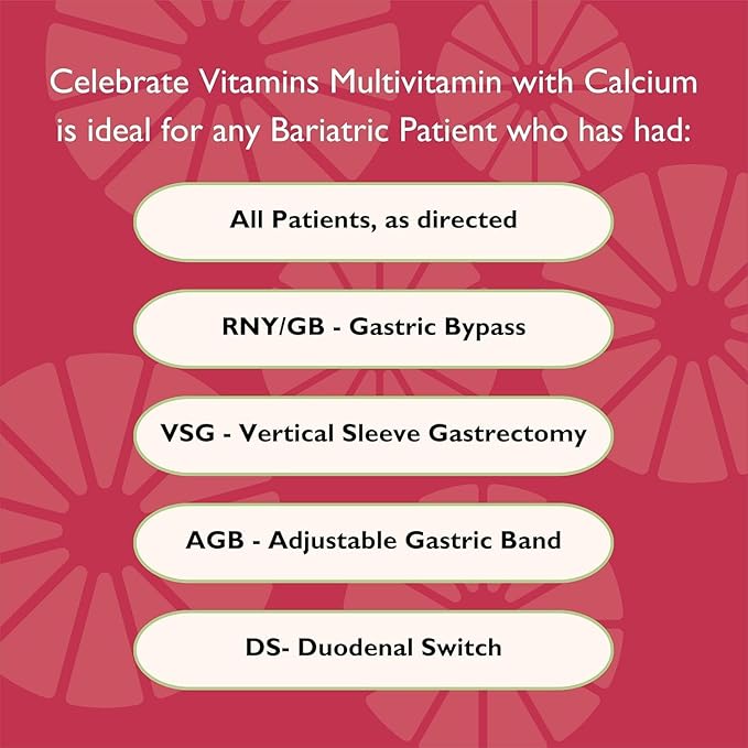 Celebrate Vitamins 4-in-1 Bariatric Multivitamin with Calcium Citrate Protein Shake 500mg Calcium for Post Bariatric Surgery Vanilla Cake Batter 14 Servings
