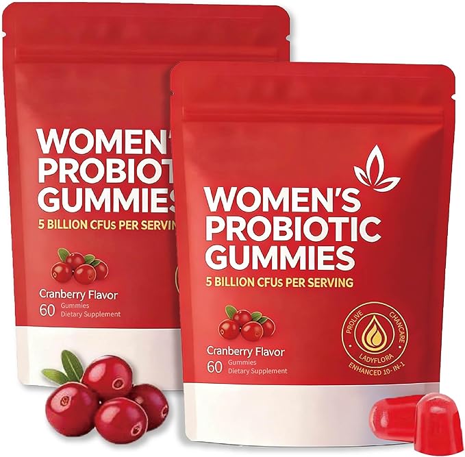 Women's probiotic Gummies Balance Vaginal pH Maintain Women's Health Balance Yeast Flora Enhance Immunity Promote Digestion and intestinal Health and Improve Vaginal Odor (2-Pack)