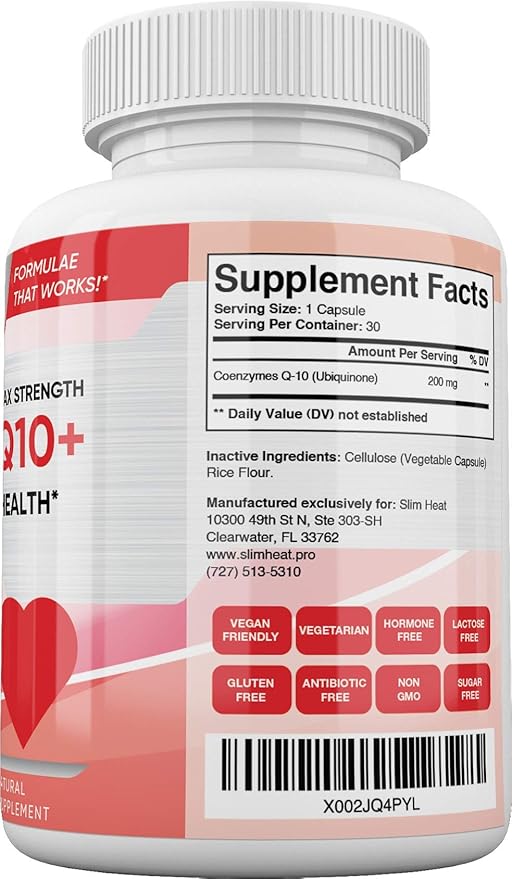 CoQ10 200mg - Fast Absorption Formula for Women and Men - Supports Healthy Heart - All Natural Coenzyme Q10 Supplement - Non GMO Made in USA - 30 Day Supply