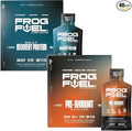 Frog Fuel Power Regular Protein &amp Ultra Pre Workout Shot Bundle 1500mg Beta Alanine 15g Protein Nano-Hydrolyzed Grass Fed Collagen Pre &amp Post Workout 1.2 oz Packets 48 Pack