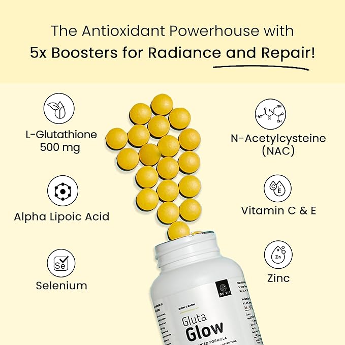 Skin Glow Supplement for Healthy and Glowing Skin |for Men and Women|Glutathione |Vitamin E |for Dull and Uneven Skin Tone Pigmentation and Dark Spots Removal - Pack of 1