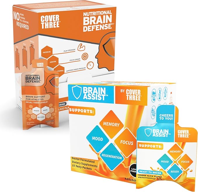 Brain Assist + Brain Defense | Support Focus Memory Clarity Concentration Regeneration Support | Omega Fish Oil Resveratrol Turmeric Uridine Curcumin Vitamin C