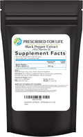 Prescribed For Life Piperine Powder 95% Black Pepper Extract Powder Gluten Free Vegan Non GMO Natural Antioxidant (56g)