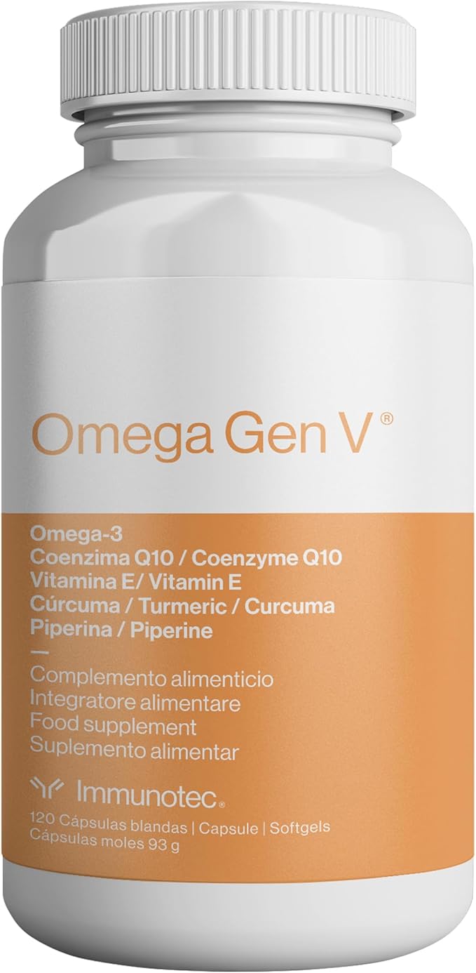 Omega Gen V® 5-in-1 Formula – Omega-3 Fish Oil (1800mg) w/EPA &amp DHA + CoQ10 Turmeric Piperine &amp Vitamin E | Fast Absorbing + Promotes Heart Brain Eye &amp Immune Health | 120 Soft Gels