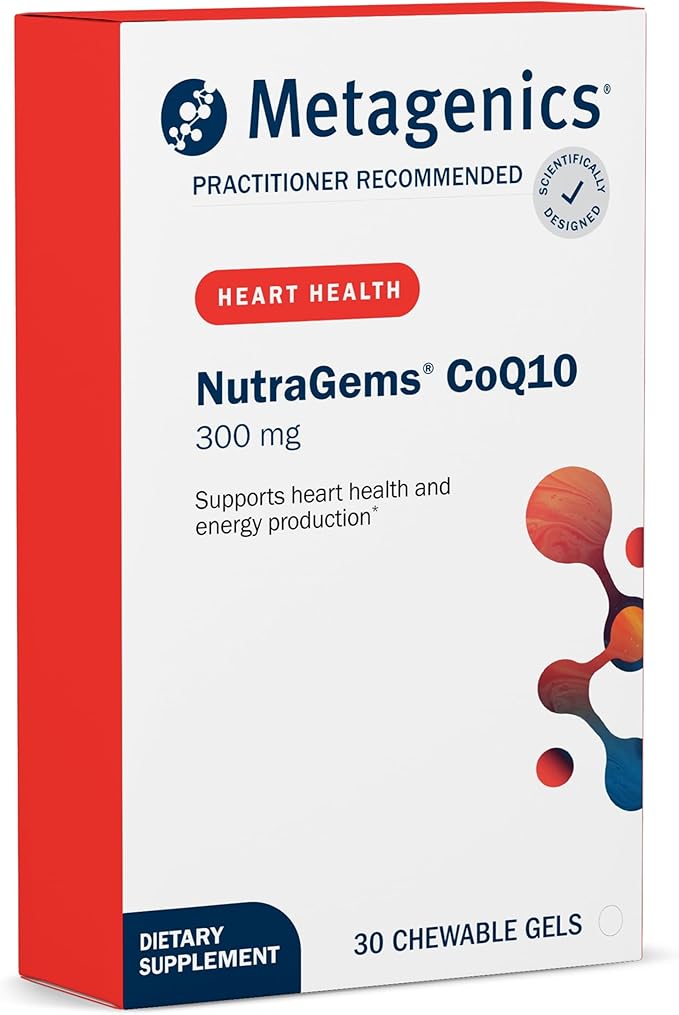 Metagenics NutraGems CoQ10 300 mg - High Absorption Antioxidant Supplement - Supports Heart Health Energy Production &amp Cellular Function* - Coenzyme Q10 with Lycopene - 30 Chewable Gels