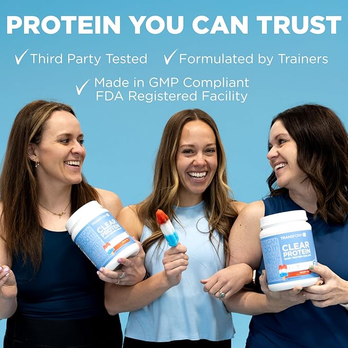 TransformHQ Clear Whey Protein Isolate (WPI) (Rocket Pop Flavored) 21 Servings - 20 Grams Protein Per Serving