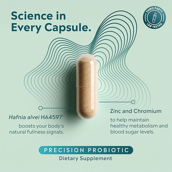 Weight Management Probiotics for Women and Men Clinically Shown to Curb Cravings with Hafnia Alvei HA4597 Chromium &amp Zinc - 60 Capsules 30-Day Supply