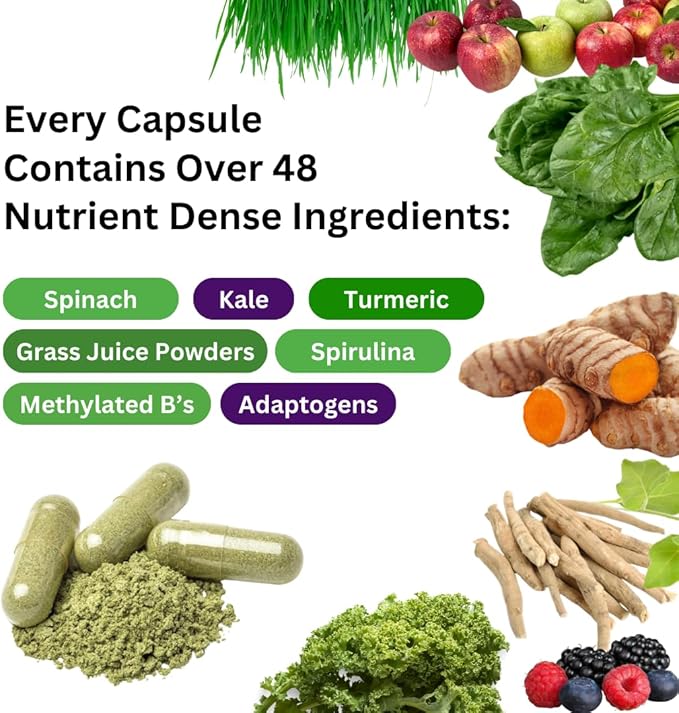 Paradise Herbs Earth's Blend Women's Once Daily Multivitamin with Iron 48 Organic Superfoods Probiotics Antioxidants Vitamins A B12 C D K2 120 Capsules