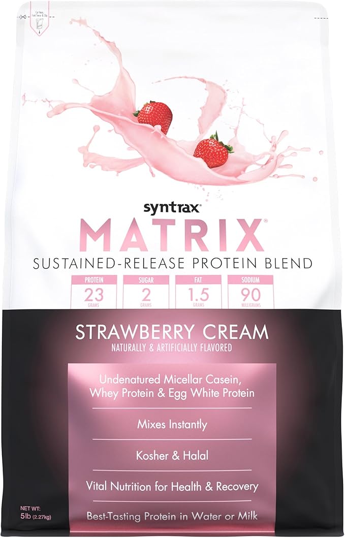 Syntrax Nutrition Matrix - Sustained-Release Protein Blend Strawberry Cream 5 lbs.
