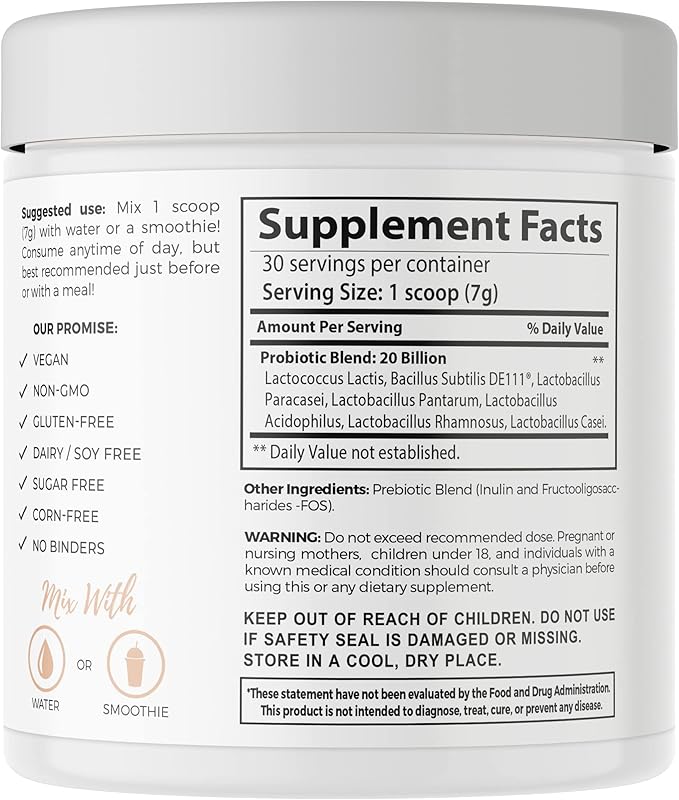 Teami Gut Love Probiotic + Prebiotic Powder Unflavored