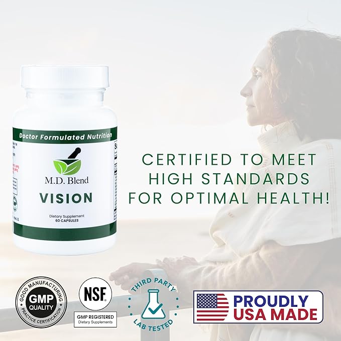 Vision Expertly Formulated Lutein and Zeaxanthin Supplements for Eye Health AREDS2 Preservision Support Astaxanthin Zinc Thiamine Eye Vitamins A &amp C - 60 Capsules (Pack of 2)