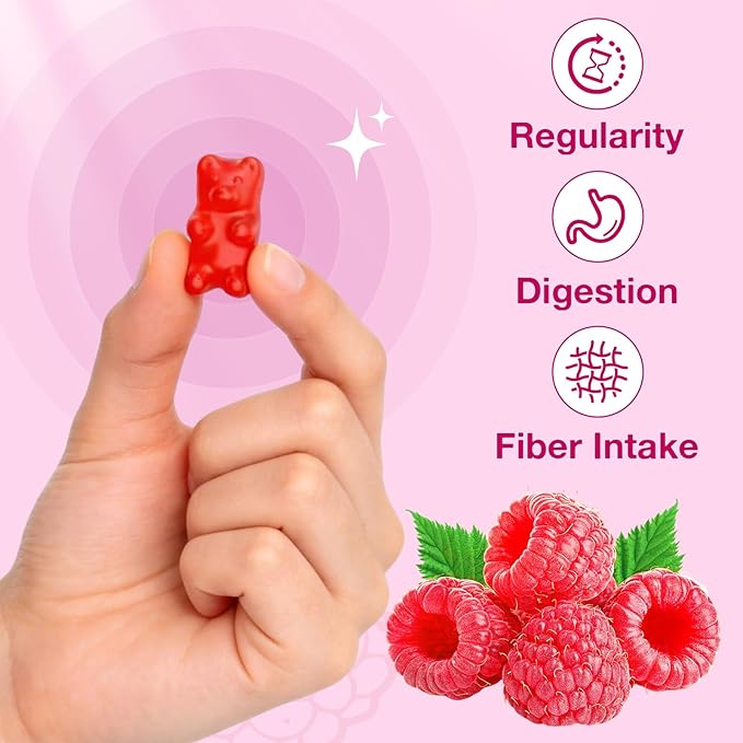 Fiber Gummies for Digestive Health &amp Regularity Sugar-Free High Fiber Supplement for Adults &amp Kids Soluble Dietary Fiber Vegan Fiber Supplements for Men &amp Women 120 Count
